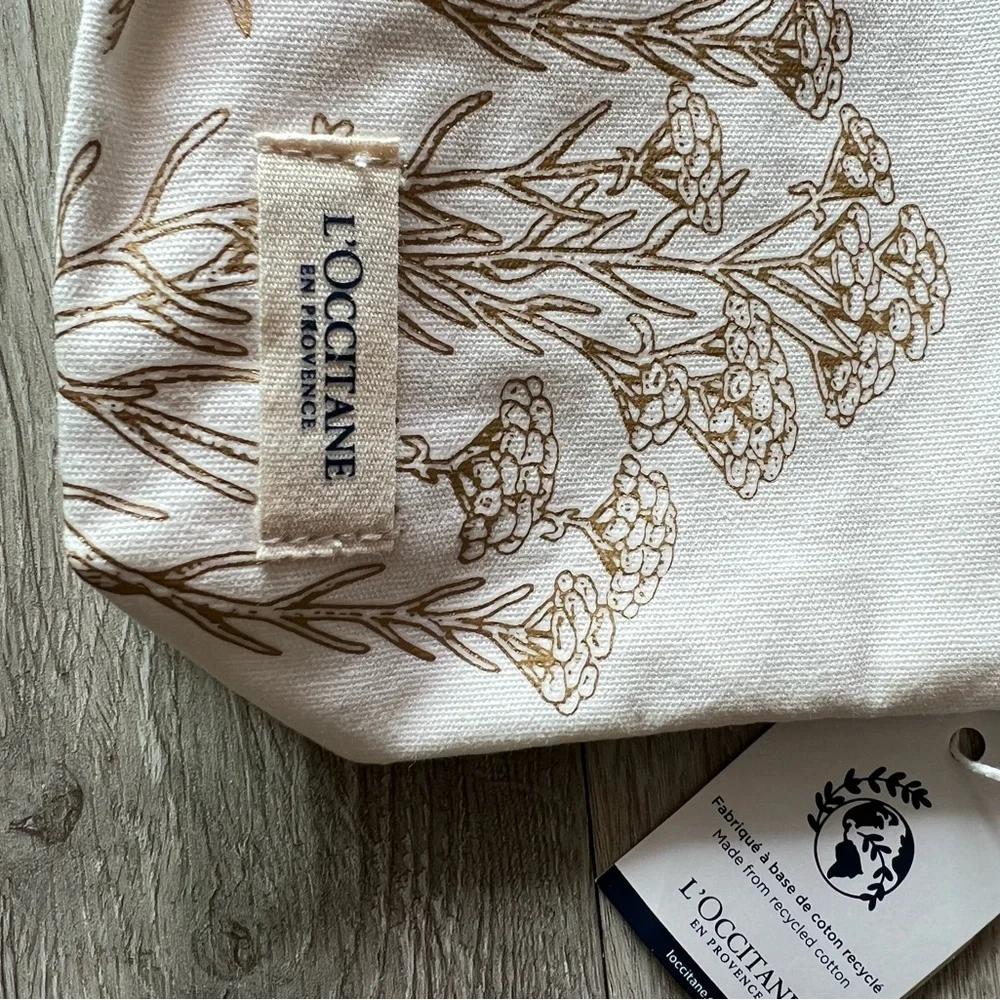 COSMETIC BAG L’OCCITANE Makeup Travel Cotton Zippered fully lined
